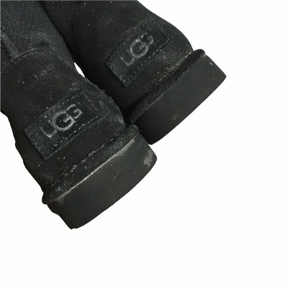 Ugg Women’s Classic Mini Perf Black Suede Ankle Boots 8 - Picture 9 of 14